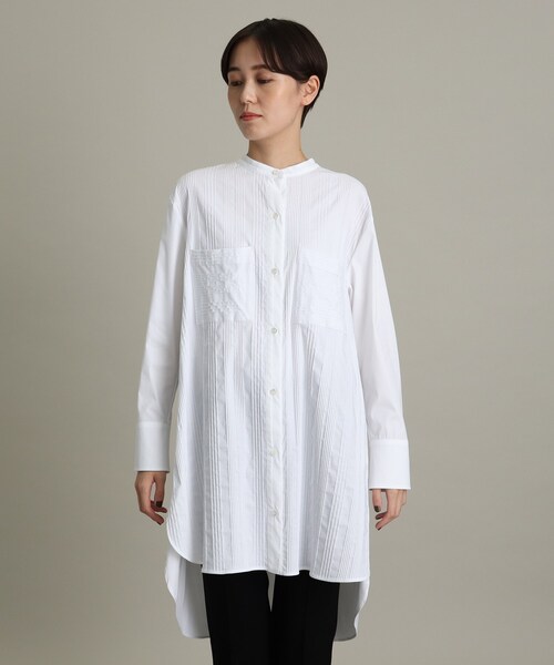 INDIVI（インディヴィ）の「◇タックプリーツロングシャツ（チュニック 