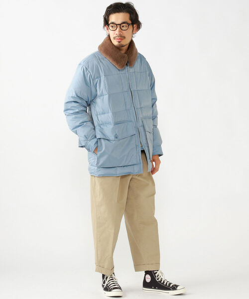 BEAMS PLUS（ビームスプラス）の「BEAMS PLUS / キルト ダウン ジャケット（ブルゾン・メンズ・カーキ/サックスブルー/オレンジ・SMALL/MEDIUM/LARGE/X-LARGE）」の6枚目の写真