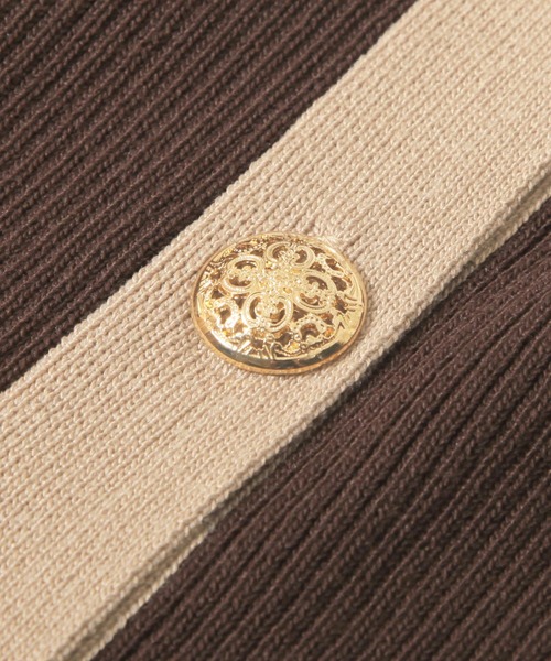 Julia Boutique（ジュリアブティック）の「2WAY・ウエストリボン付きパイピングニットカーディガン・ワンピース/21569（カーディガン/ボレロ・レディース・ブラック/グレー/ブラウン/ベージュ・ONE）」の9枚目の写真