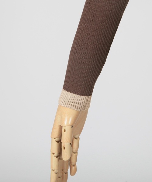 Julia Boutique（ジュリアブティック）の「2WAY・ウエストリボン付きパイピングニットカーディガン・ワンピース/21569（カーディガン/ボレロ・レディース・ブラック/グレー/ブラウン/ベージュ・ONE）」の11枚目の写真