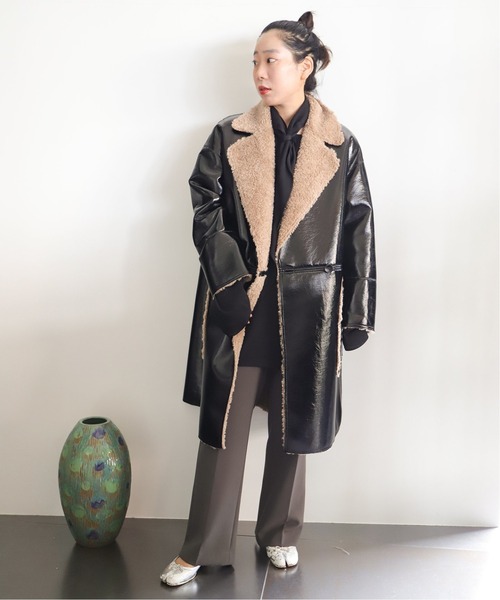 CITYSHOP（シティーショップ）の「FUR BONDING コート（テーラードジャケット・レディース・ブラック・38/36）」の19枚目の写真