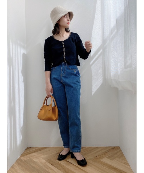 JUMELLE（ジュメロ）の「ラインレオパードリブT（カーディガン/ボレロ・レディース・ブラック・FREE）」の15枚目の写真