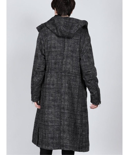 シェラック/SHELLAC ウール混チェック柄 モッズコート　Ｌサイズ シェラック/SHELLAC ウール混チェック柄 モッズコート