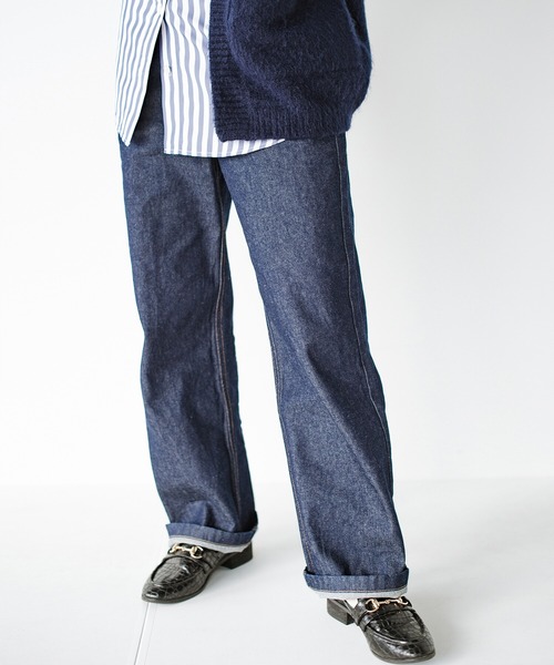 haco!（ハコ）の「やぼったく見せずにすっきり見せる！　かため素材で着れば着るほど愛着が湧く濃紺デニム by who made me（デニムパンツ・レディース・ダークインディゴブルー・1/3/5/7）」の5枚目の写真