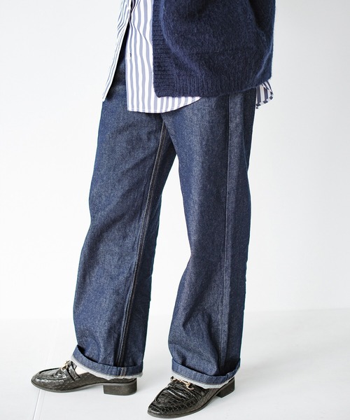 haco!（ハコ）の「やぼったく見せずにすっきり見せる！　かため素材で着れば着るほど愛着が湧く濃紺デニム by who made me（デニムパンツ・レディース・ダークインディゴブルー・1/3/5/7）」の6枚目の写真