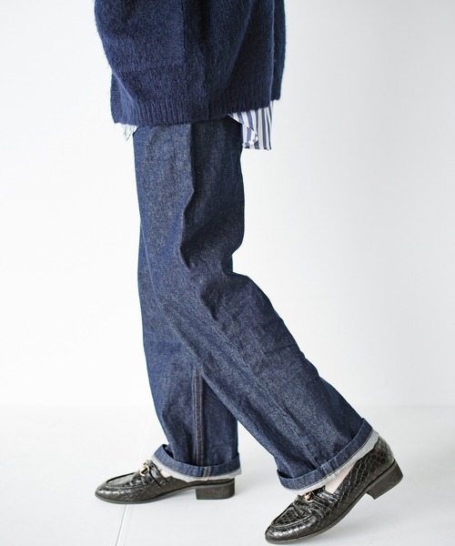 haco!（ハコ）の「やぼったく見せずにすっきり見せる！　かため素材で着れば着るほど愛着が湧く濃紺デニム by who made me（デニムパンツ・レディース・ダークインディゴブルー・1/3/5/7）」の7枚目の写真