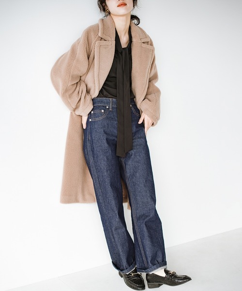 haco!（ハコ）の「やぼったく見せずにすっきり見せる！　かため素材で着れば着るほど愛着が湧く濃紺デニム by who made me（デニムパンツ・レディース・ダークインディゴブルー・1/3/5/7）」の9枚目の写真