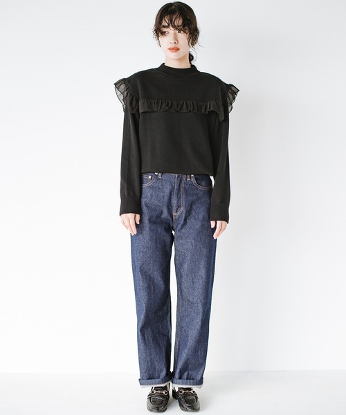 haco!（ハコ）の「やぼったく見せずにすっきり見せる！　かため素材で着れば着るほど愛着が湧く濃紺デニム by who made me（デニムパンツ・レディース・ダークインディゴブルー・1/3/5/7）」の18枚目の写真