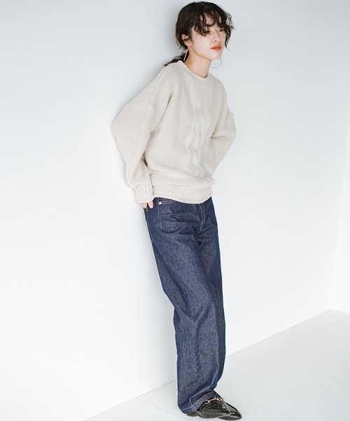 haco!（ハコ）の「やぼったく見せずにすっきり見せる！　かため素材で着れば着るほど愛着が湧く濃紺デニム by who made me（デニムパンツ・レディース・ダークインディゴブルー・1/3/5/7）」の22枚目の写真