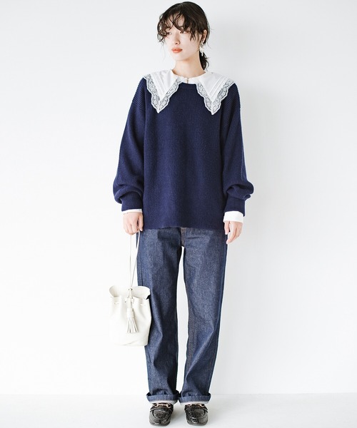 haco!（ハコ）の「やぼったく見せずにすっきり見せる！　かため素材で着れば着るほど愛着が湧く濃紺デニム by who made me（デニムパンツ・レディース・ダークインディゴブルー・1/3/5/7）」の19枚目の写真