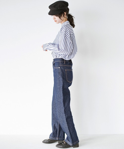 haco!（ハコ）の「やぼったく見せずにすっきり見せる！　かため素材で着れば着るほど愛着が湧く濃紺デニム by who made me（デニムパンツ・レディース・ダークインディゴブルー・1/3/5/7）」の12枚目の写真