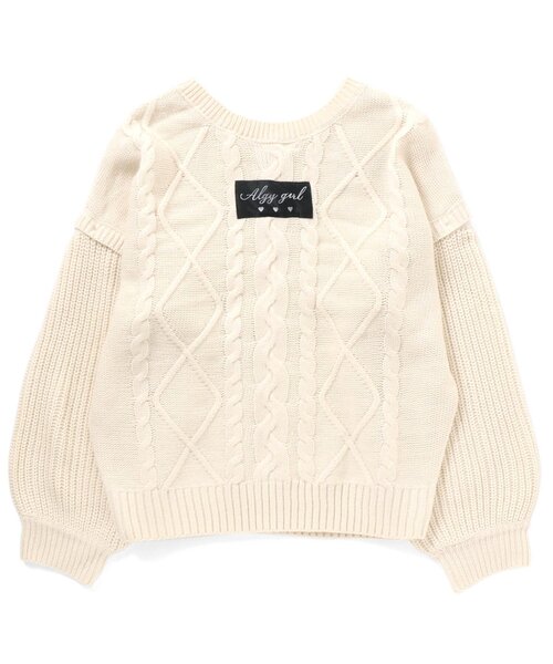 algy(アルジー)の「4WAYニット(ニット/セーター・キッズ・アイボリー/ベージュ/ミント・XX-SMALL/X-SMALL/SMALL/MEDIUM)」の8枚目の写真
