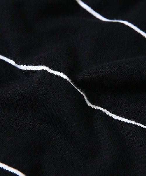 marka（マーカ）の「marka / マーカ：BORDER TEE S/S - COMBED KNIT BORDER -：M22A-09CS01B[COR]（Tシャツ/カットソー・メンズ・ブラック・1/2/3）」の7枚目の写真