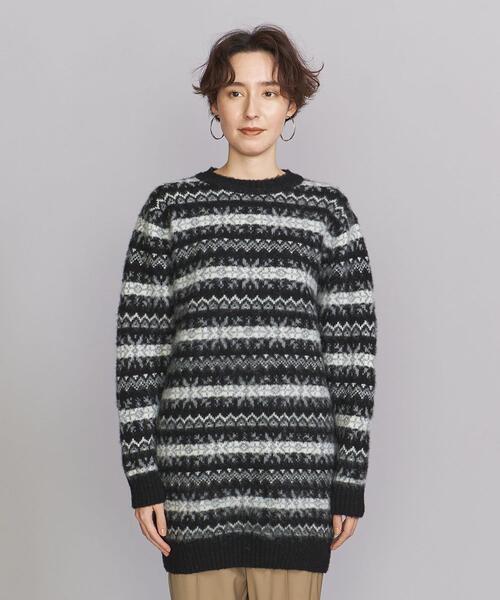 JOHN TULLOCH（ジョンタロック）の「＜JOHN TULLOCH＞フェアアイル チュニックニットプルオーバー（ニット/セーター・レディース・ダークグリーン/ブラック・FREE）」の3枚目の写真