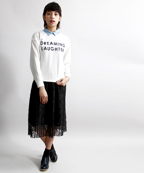 WEGO(ウィゴー)の「WEGO/レースプリーツスカート(スカート・レディース・オフホワイト/ブラック・FREE)」の2枚目の写真