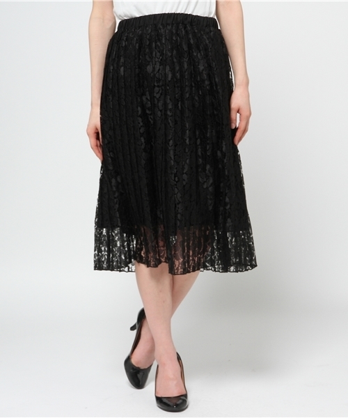 WEGO(ウィゴー)の「WEGO/レースプリーツスカート(スカート・レディース・オフホワイト/ブラック・FREE)」の3枚目の写真