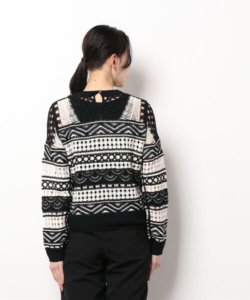 Desigual(デシグアル)の「セミシアー クロシェ編みセーター(その他トップス・レディース・ブラック・L/S/M)」の3枚目の写真