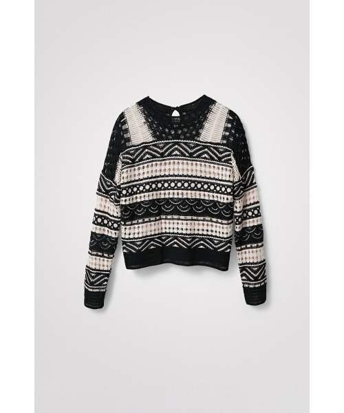 Desigual(デシグアル)の「セミシアー クロシェ編みセーター(その他トップス・レディース・ブラック・L/S/M)」の5枚目の写真