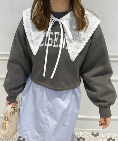 apres jour(アプレジュール)の「つけ襟チュニックワンピース【ZOZOTOWN限定アイテム】【1.1】(ワンピース・レディース・オフホワイト/ブルー系その他/ブラック・X-LARGE/フリー)」の5枚目の写真