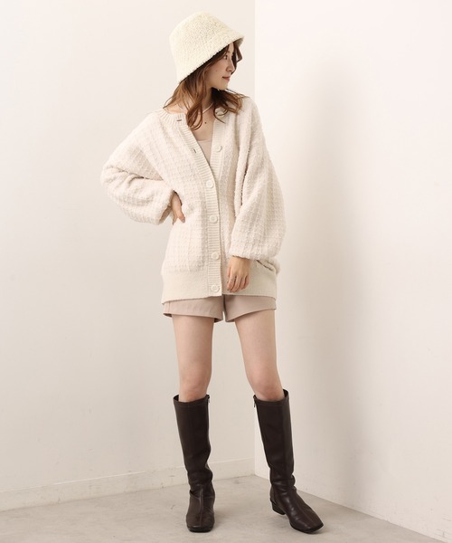 one after another NICE CLAUP（ワンアフターアナザーナイスクラップ）の「モコモがアクセントに！ボアバケットハット（ハット・レディース・ブラック/アイボリー/キャメル・FREE）」の11枚目の写真