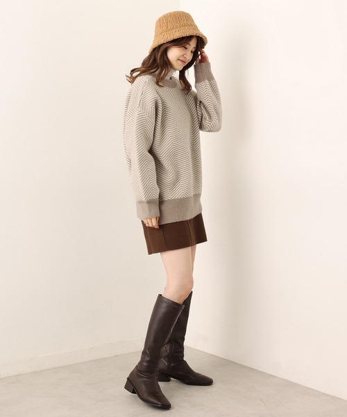 one after another NICE CLAUP（ワンアフターアナザーナイスクラップ）の「モコモがアクセントに！ボアバケットハット（ハット・レディース・ブラック/アイボリー/キャメル・FREE）」の5枚目の写真