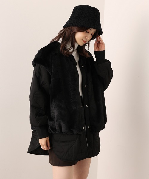 one after another NICE CLAUP（ワンアフターアナザーナイスクラップ）の「モコモがアクセントに！ボアバケットハット（ハット・レディース・ブラック/アイボリー/キャメル・FREE）」の12枚目の写真