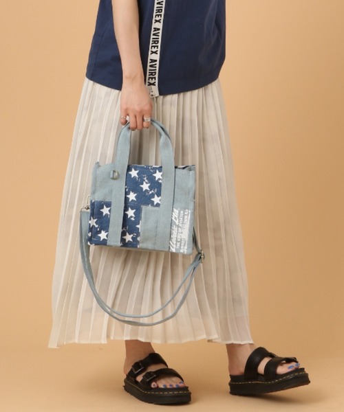 AVIREX（アヴィレックス）の「【直営店限定】DENIM STAR TOTE BAG/ デニムスタートートバッグ（トートバッグ・レディース・ブルー系その他/オフホワイト・FREE）」の13枚目の写真