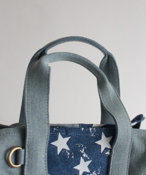 AVIREX（アヴィレックス）の「【直営店限定】DENIM STAR TOTE BAG/ デニムスタートートバッグ（トートバッグ・レディース・ブルー系その他/オフホワイト・FREE）」の6枚目の写真