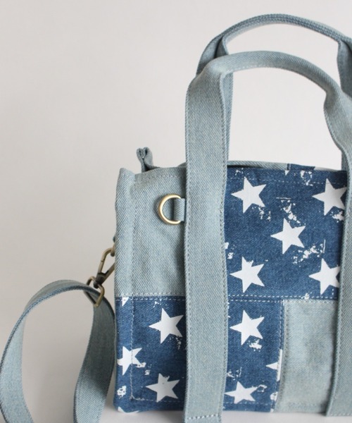 AVIREX（アヴィレックス）の「【直営店限定】DENIM STAR TOTE BAG/ デニムスタートートバッグ（トートバッグ・レディース・ブルー系その他/オフホワイト・FREE）」の10枚目の写真