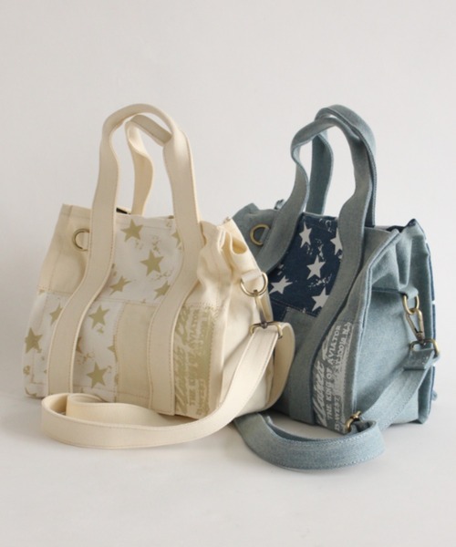 AVIREX（アヴィレックス）の「【直営店限定】DENIM STAR TOTE BAG/ デニムスタートートバッグ（トートバッグ・レディース・ブルー系その他/オフホワイト・FREE）」の18枚目の写真