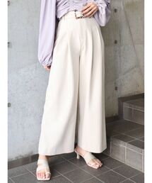 ハイウエストタックワイドパンツ