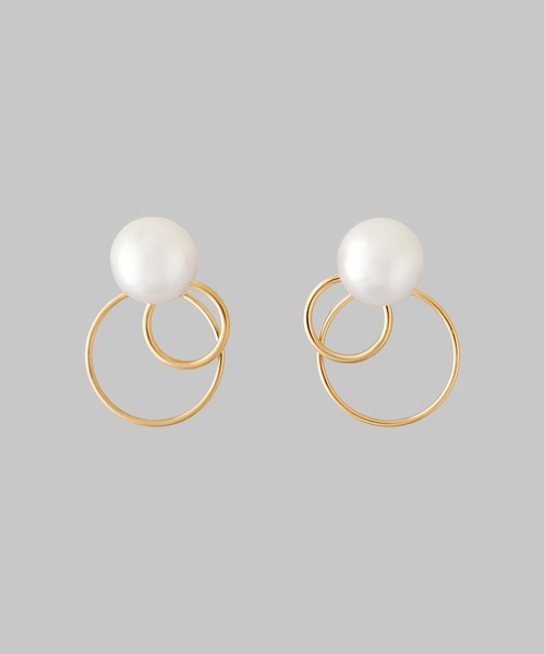 ANEMONE（アネモネ）の「パール×ダブルサークルピアス（ピアス（両耳用）・レディース・ゴールド/ピンクゴールド/シルバー・FREE）」の8枚目の写真