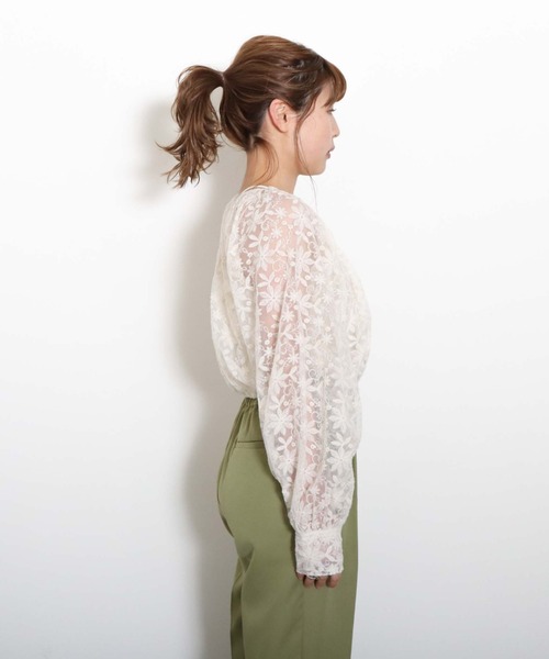 archives(アルシーヴ)の「【新色追加】ボリュームギャザーチュールブラウス(シャツ/ブラウス・レディース・ブラック/ブルー/グリーン/アイボリー/モカ・MEDIUM)」の21枚目の写真