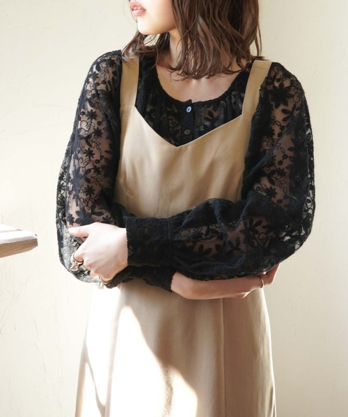 archives(アルシーヴ)の「【新色追加】ボリュームギャザーチュールブラウス(シャツ/ブラウス・レディース・ブラック/ブルー/グリーン/アイボリー/モカ・MEDIUM)」の10枚目の写真