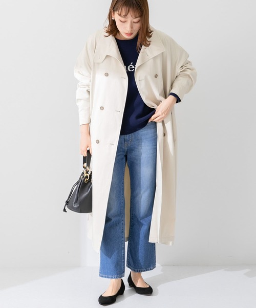 アーバンリサーチ  リサイクルウールライトオーバーコート　ネイビー URBAN RESEARCH Sonny Label（アーバンリサーチサニーレーベル