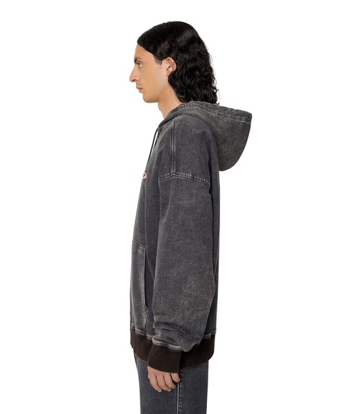 DIESEL(ディーゼル)の「DIESEL メンズ パーカー デニム サステナブル(パーカー・メンズ・ブラック・MEDIUM/SMALL/LARGE/X-LARGE/XX-LARGE/X-SMALL)」の7枚目の写真