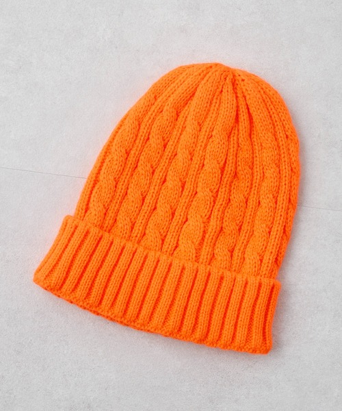 DISCOAT（ディスコート）の「ケーブルニットキャップ（ニットキャップ/ビーニー・レディース・チャコールグレー/ブラック/ベージュ/ネイビー/ブラウン/オレンジ/ブルー・FREE）」の10枚目の写真