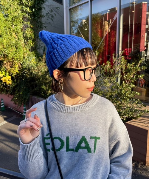 DISCOAT（ディスコート）の「ケーブルニットキャップ（ニットキャップ/ビーニー・レディース・チャコールグレー/ブラック/ベージュ/ネイビー/ブラウン/オレンジ/ブルー・FREE）」の8枚目の写真