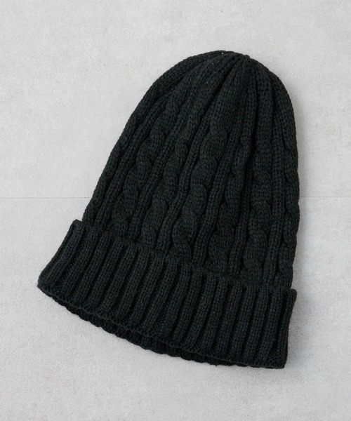 DISCOAT（ディスコート）の「ケーブルニットキャップ（ニットキャップ/ビーニー・レディース・チャコールグレー/ブラック/ベージュ/ネイビー/ブラウン/オレンジ/ブルー・FREE）」の16枚目の写真
