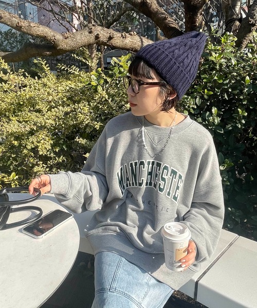 DISCOAT（ディスコート）の「ケーブルニットキャップ（ニットキャップ/ビーニー・レディース・チャコールグレー/ブラック/ベージュ/ネイビー/ブラウン/オレンジ/ブルー・FREE）」の20枚目の写真