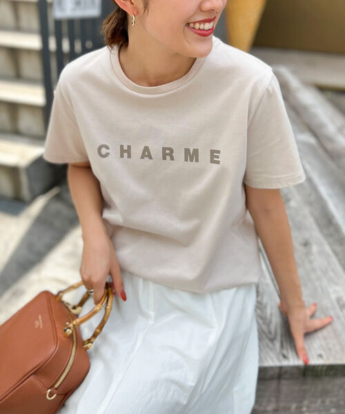 NOLLEY’S Sophi（ノーリーズソフィ）の「ロゴプリントTシャツ（Tシャツ/カットソー・レディース・オフホワイト/チャコールグレー/ベージュ/シルバー・38）」の3枚目の写真