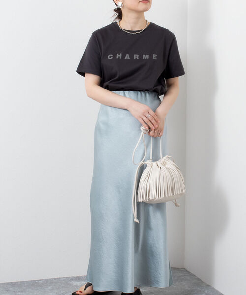 NOLLEY’S Sophi（ノーリーズソフィ）の「ロゴプリントTシャツ（Tシャツ/カットソー・レディース・オフホワイト/チャコールグレー/ベージュ/シルバー・38）」の19枚目の写真