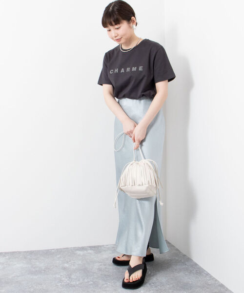 NOLLEY’S Sophi（ノーリーズソフィ）の「ロゴプリントTシャツ（Tシャツ/カットソー・レディース・オフホワイト/チャコールグレー/ベージュ/シルバー・38）」の17枚目の写真