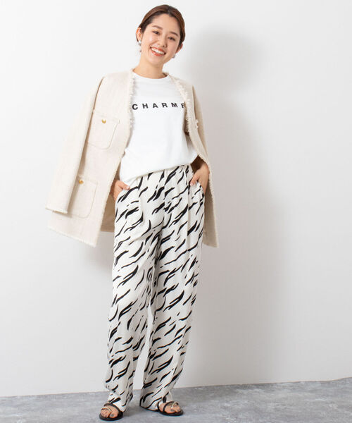 NOLLEY’S Sophi（ノーリーズソフィ）の「ロゴプリントTシャツ（Tシャツ/カットソー・レディース・オフホワイト/チャコールグレー/ベージュ/シルバー・38）」の14枚目の写真