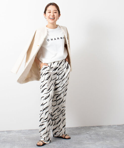 NOLLEY’S Sophi（ノーリーズソフィ）の「ロゴプリントTシャツ（Tシャツ/カットソー・レディース・オフホワイト/チャコールグレー/ベージュ/シルバー・38）」の11枚目の写真