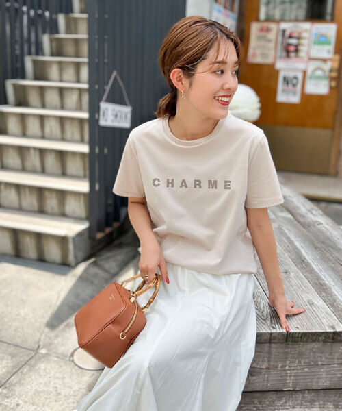 NOLLEY’S Sophi（ノーリーズソフィ）の「ロゴプリントTシャツ（Tシャツ/カットソー・レディース・オフホワイト/チャコールグレー/ベージュ/シルバー・38）」の8枚目の写真