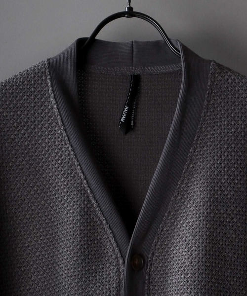 SITRY（シトリー）の「Big silhouette Knit sew Cardigan/ビッグシルエット ニットソー カーディガン/カーデ（カーディガン/ボレロ・メンズ・サックスブルー/パープル/グリーン/チャコールグレー・M/XL/L）」の5枚目の写真