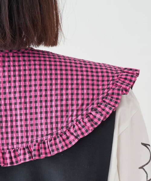 Firsthand（ファーストハンド）の「Firsthand/ファーストハンド Ganni / ガニー　Seersucker Coller / つけ襟（付け襟・レディース・ピンク・ONE SIZE）」の10枚目の写真