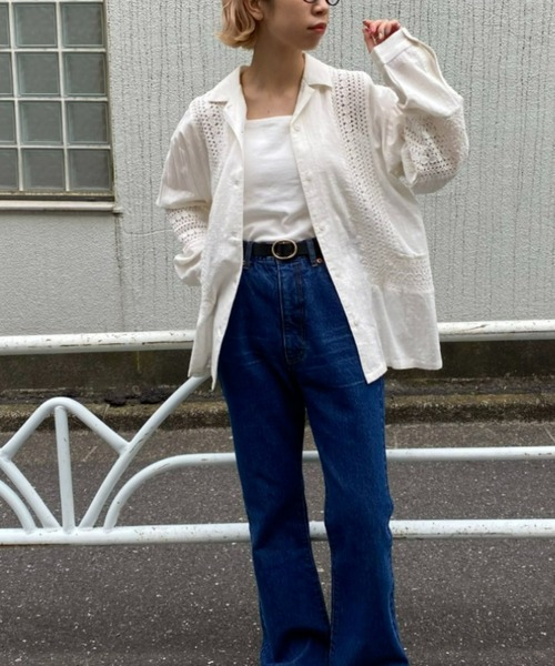 CIAOPANIC（チャオパニック）の「羽織も可能、インディアレースシャツ（シャツ/ブラウス・レディース・ブラック/オフホワイト/サックスブルー・FREE）」の13枚目の写真