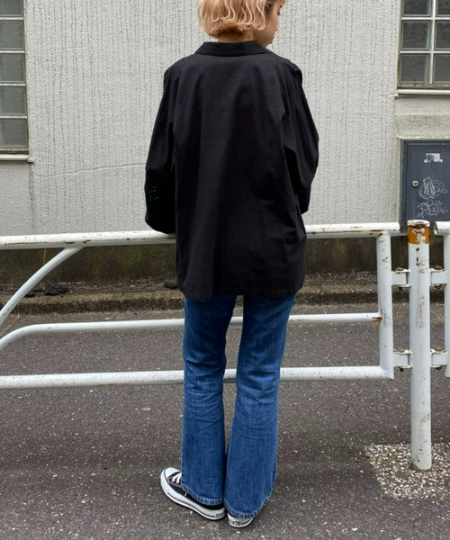 CIAOPANIC（チャオパニック）の「羽織も可能、インディアレースシャツ（シャツ/ブラウス・レディース・ブラック/オフホワイト/サックスブルー・FREE）」の19枚目の写真